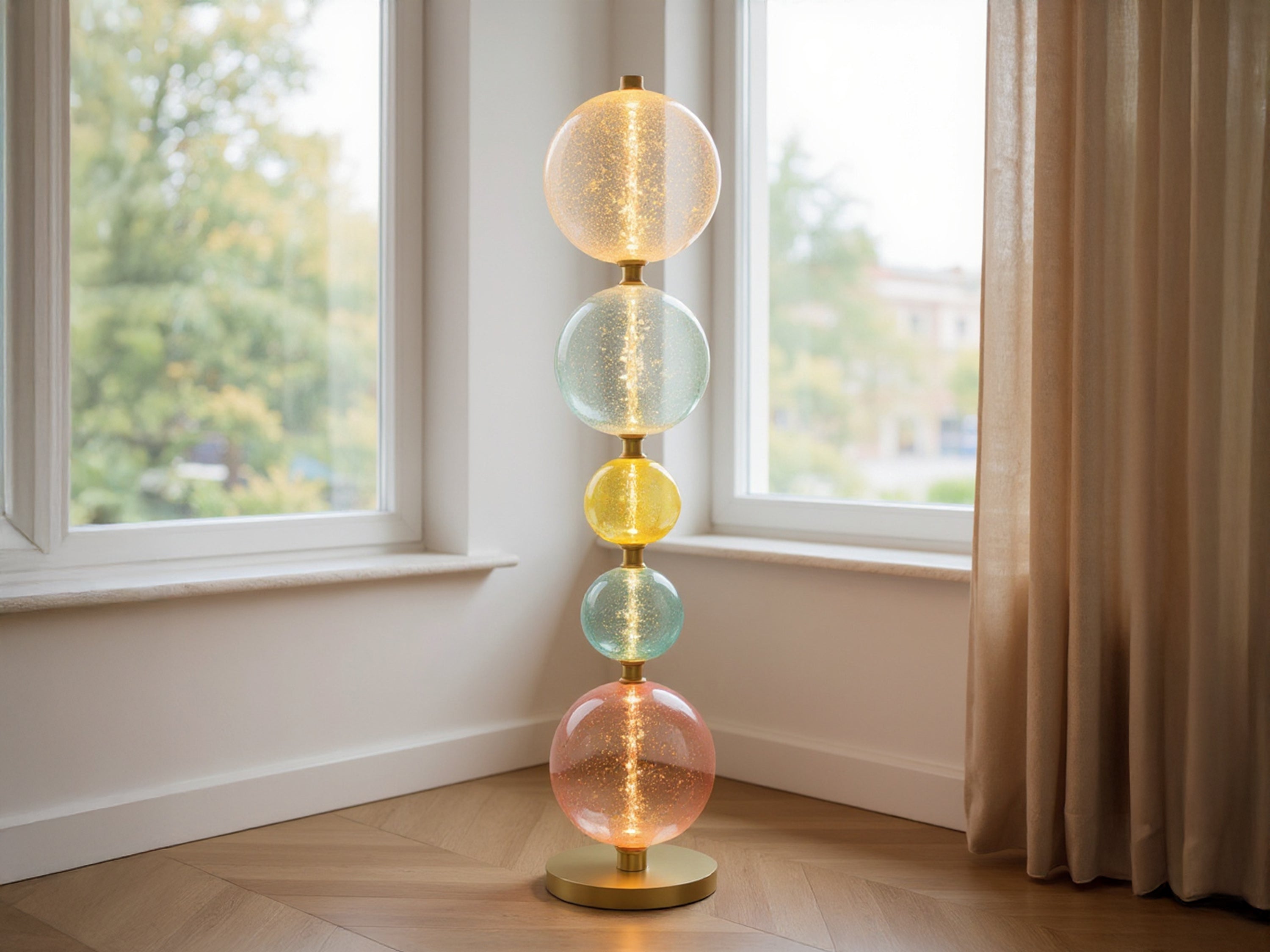 Glass Gobe Floor Lamp